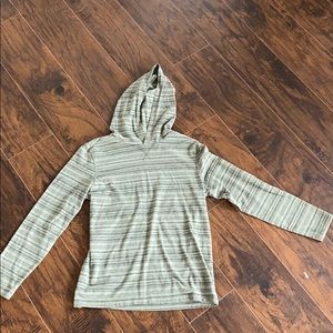 Boys lightweight hooded green striped top